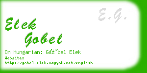 elek gobel business card